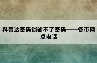 科普达密码锁输不了密码——各市网点电话