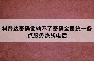 科普达密码锁输不了密码全国统一各点服务热线电话