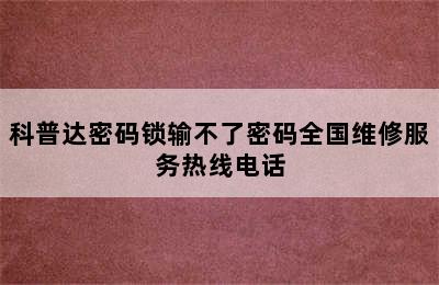 科普达密码锁输不了密码全国维修服务热线电话