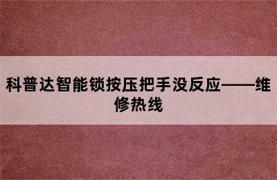 科普达智能锁按压把手没反应——维修热线