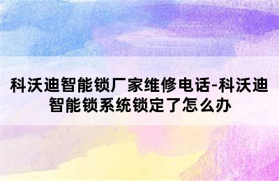 科沃迪智能锁厂家维修电话-科沃迪智能锁系统锁定了怎么办