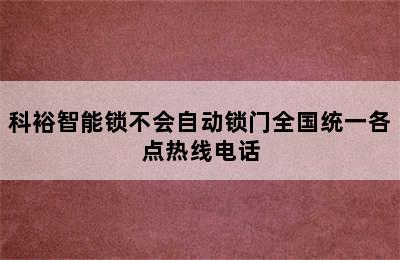 科裕智能锁不会自动锁门全国统一各点热线电话