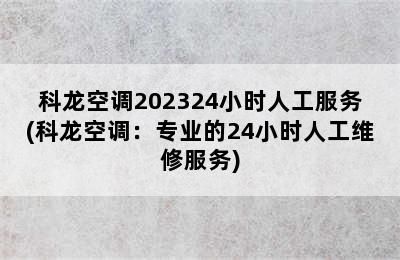 科龙空调202324小时人工服务(科龙空调：专业的24小时人工维修服务)