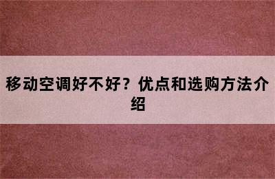 移动空调好不好？优点和选购方法介绍