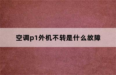 空调p1外机不转是什么故障