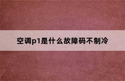 空调p1是什么故障码不制冷