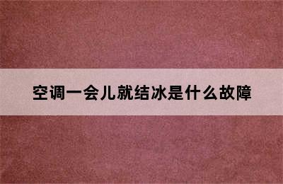 空调一会儿就结冰是什么故障