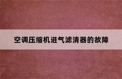 空调压缩机进气滤清器的故障