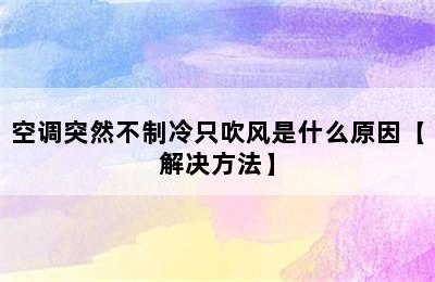 空调突然不制冷只吹风是什么原因【解决方法】