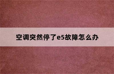 空调突然停了e5故障怎么办