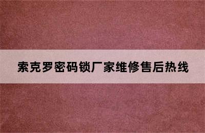 索克罗密码锁厂家维修售后热线