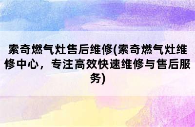 索奇燃气灶售后维修(索奇燃气灶维修中心，专注高效快速维修与售后服务)