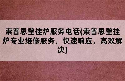 索普恩壁挂炉服务电话(索普恩壁挂炉专业维修服务，快速响应，高效解决)