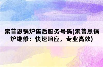 索普恩锅炉售后服务号码(索普恩锅炉维修：快速响应，专业高效)