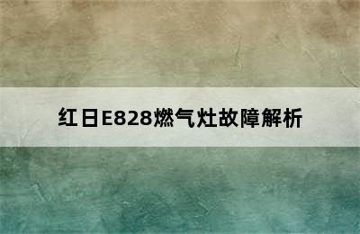 红日E828燃气灶故障解析