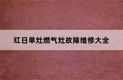 红日单灶燃气灶故障维修大全