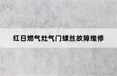 红日燃气灶气门螺丝故障维修