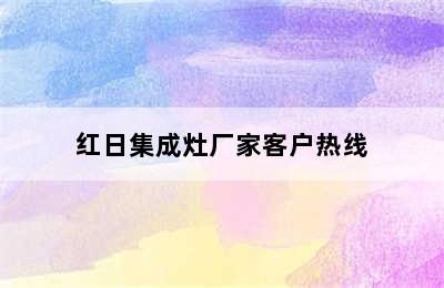 红日集成灶厂家客户热线