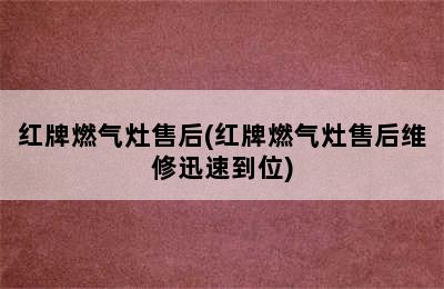 红牌燃气灶售后(红牌燃气灶售后维修迅速到位)