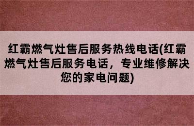 红霸燃气灶售后服务热线电话(红霸燃气灶售后服务电话，专业维修解决您的家电问题)