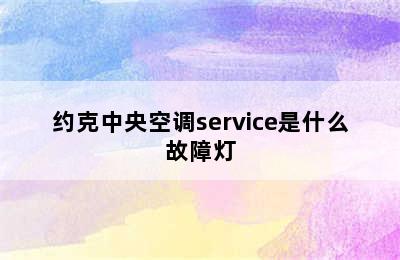 约克中央空调service是什么故障灯