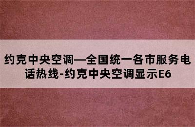 约克中央空调—全国统一各市服务电话热线-约克中央空调显示E6