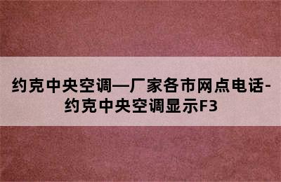 约克中央空调—厂家各市网点电话-约克中央空调显示F3