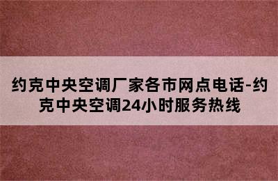 约克中央空调厂家各市网点电话-约克中央空调24小时服务热线