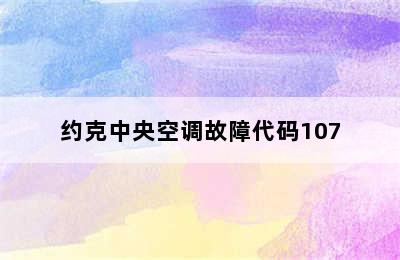 约克中央空调故障代码107