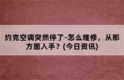 约克空调突然停了-怎么维修，从那方面入手？(今日资讯)