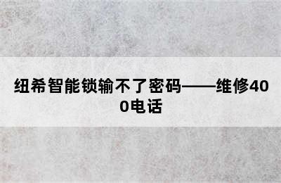 纽希智能锁输不了密码——维修400电话