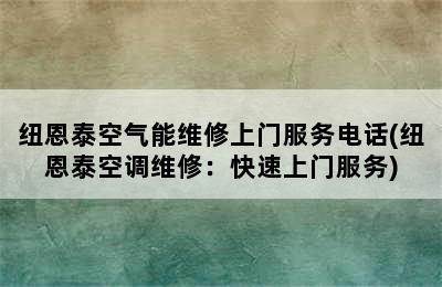 纽恩泰空气能维修上门服务电话(纽恩泰空调维修：快速上门服务)