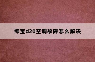 绅宝d20空调故障怎么解决