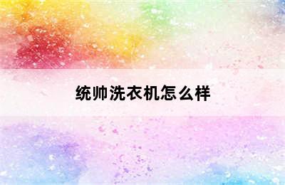 统帅洗衣机怎么样