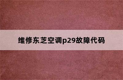 维修东芝空调p29故障代码