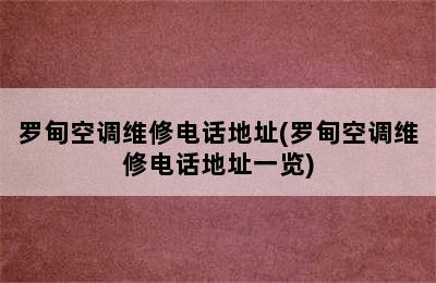 罗甸空调维修电话地址(罗甸空调维修电话地址一览)