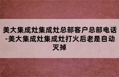 美大集成灶集成灶总部客户总部电话-美大集成灶集成灶打火后老是自动灭掉