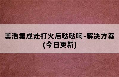 美浩集成灶打火后哒哒响-解决方案(今日更新)