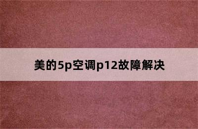 美的5p空调p12故障解决