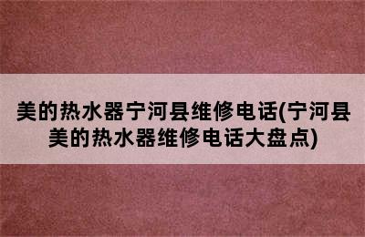 美的热水器宁河县维修电话(宁河县美的热水器维修电话大盘点)