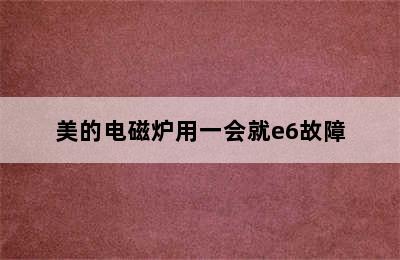 美的电磁炉用一会就e6故障