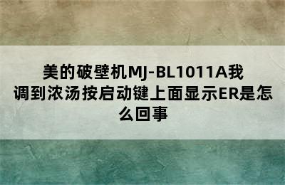 美的破壁机MJ-BL1011A我调到浓汤按启动键上面显示ER是怎么回事