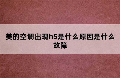 美的空调出现h5是什么原因是什么故障