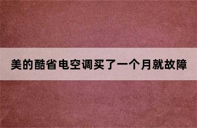 美的酷省电空调买了一个月就故障