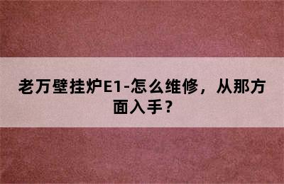 老万壁挂炉E1-怎么维修，从那方面入手？