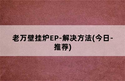 老万壁挂炉EP-解决方法(今日-推荐)