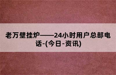 老万壁挂炉——24小时用户总部电话-(今日-资讯)