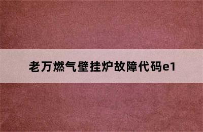 老万燃气壁挂炉故障代码e1