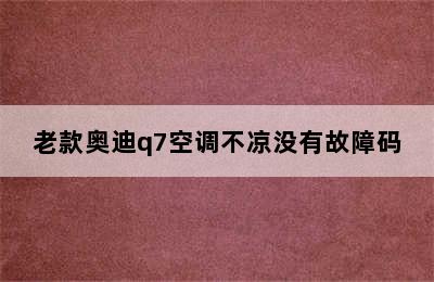 老款奥迪q7空调不凉没有故障码