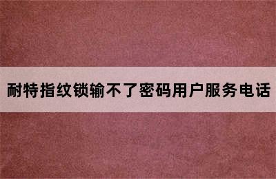 耐特指纹锁输不了密码用户服务电话